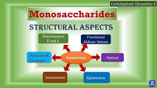 3 Monosaccharides Structural aspects amp Isomerism  Carbohydrate Chemistry3  Biochemistry [upl. by Nordek765]