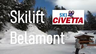 Skilift Belamont skicivetta skiveneto alleghe dolomitisuperski [upl. by Ahsienaj]