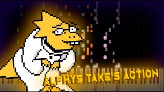 Undertale Alphys Takes Action ▶ Synthesia  Piano [upl. by Sherfield585]