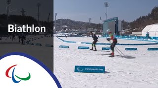 Middle distance standing and vision impaired Biathlon  PyeongChang2018 Paralympic Winter Games [upl. by Teerpnam]