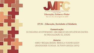 11ª JVIPC  ET 01  KAMILY MESSIAS BIAGINI MARCELA TEIXEIRA GODOY [upl. by Enialed249]