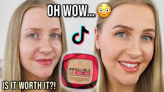 LOréal Infallible 24H Fresh Wear Powder Foundation  First Impression WearWater Test amp Review [upl. by Dareece]