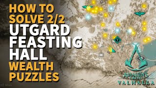 All Utgard Feasting Hall Wealth Chests AC Valhalla Jotunheim Treasure Puzzles [upl. by Onilecram]