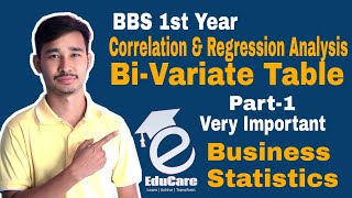 BBS 1st Year Business Statistics  BiVariate Part1  Correlation amp Regression Analysis [upl. by Ronoh973]