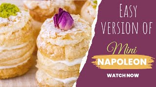 Mini Napoleon pastry dessert recipe  Easy Ver  2 Ingredients  Napoleon pastry mini cake dessert [upl. by Adnaram]