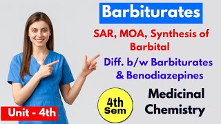 SAR of Barbiturates। Synthesis MOAUses of barbital।Difference Between Barbiturates amp benodiazepine [upl. by Aubert]