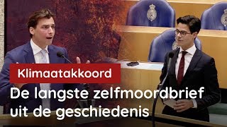 Baudet vs Jetten Klimaatakkoord langste zelfmoordbrief uit de geschiedenis [upl. by Auqinot138]