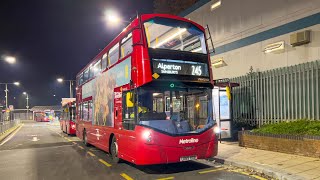 Londons Buses in Golders Green Bus Station at night with some National Express Coaches 11 Nov 2023 [upl. by Leahcimnoj]