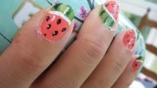 Nail Art Pasteque  Tutoriel [upl. by Rex]