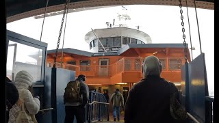 Staten Island Ferry A Stunning 4K Journey Through NYCs Cloudy Skies [upl. by Ogirdor]