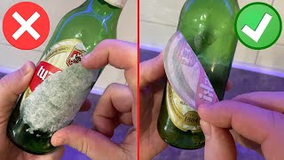 How To Remove Stickers  Labels from Glass Bottles with EASE [upl. by Nanete]