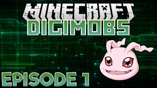 Digimobs Multiplayer Survival  Episode 1  Koromon Minecraft Digimobs [upl. by Hinkle]