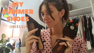 SHOW amp TELL  SCARPE ESTIVE con il tacco 👡 MY SUMMER SHOES heels  ASMR ITA [upl. by Ciapha]