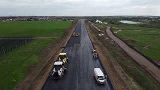 Drumul de legătură Centura Oradea  A3 a inceput asfaltarea plus stadiu structuri 300922 [upl. by Sanyu]