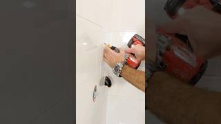 How to Drill Holes Though Tile for Plumbing  shorts homerepairtutor [upl. by Einnil]