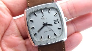 1973 Rare Large Square Omega Seamaster Automatic Date Model 1660138 in Stainless Steel 38mm X 40mm [upl. by Nho326]