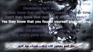 Disturbed  Decadence Lyric En amp Ar مترجمة [upl. by Annabella614]