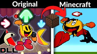 FNF Character Test  PacMan  Gameplay Vs Minecraft Note Block  Playground  Pibby Corruption [upl. by Fauch570]