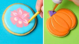 How to decorate floral cookies Beautiful Cookies for Special Friend🌼 [upl. by Fattal]