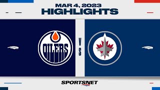 NHL Highlights  Oilers vs Jets  March 4 2023 [upl. by Zavala]