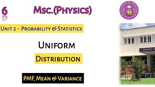 Lecture 6 Continuous Distribution  UNIFORM Distribution  PMF EXVarX standard variance [upl. by Ariahs898]