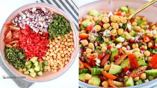 5 minutes Easy Mediterranean Chickpea Salad with Simple Lemon Vinaigrette [upl. by Sanfred354]