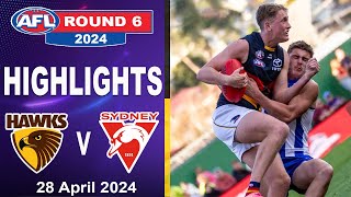 HIGHLIGHTS  Hawthorn Hawks vs Sydney Swans  2024 AFL [upl. by Ulla133]