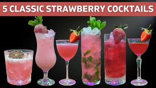 5 Classic STRAWBERRY Cocktail Recipes [upl. by Malloch]