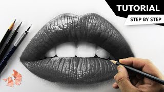 How to Draw Realistic LIPS  Tutorial for BEGINNERS [upl. by Chancelor]