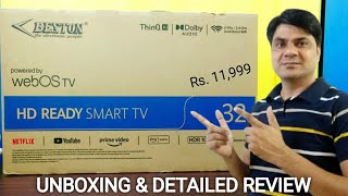 Beston 32quot Webos Smart Tv Unboxing amp Detailed Review  Buy or Not [upl. by Kahle]