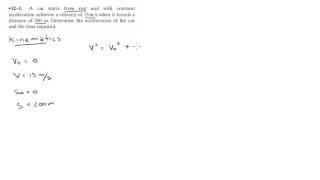 Problem 121 Car movement in Kinematics [upl. by Ahsaekal]