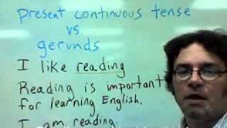 present continuous tense vs gerunds [upl. by Nairadal167]