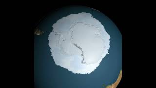 Seasonal cycle Antarctic sea ice animation by NASAGSFC Science Visualisation Studio [upl. by Amlez435]