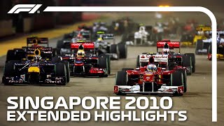 Alonso amp Vettel Battle It Out For Top Spot  Extended Race Highlights  2010 Singapore Grand Prix [upl. by Krasnoff760]