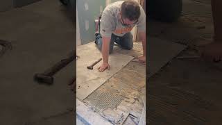 How To Easily Remove Tile Flooring tiles diy bathroom [upl. by Kinch940]