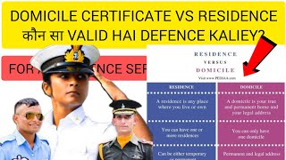 Domicile Certificate vs Residence Certificate  What is Best for Defence  domicile kya hota hai [upl. by Eerual]