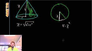 Wiskunde oppervlakte van een kegelmantel [upl. by Alet]