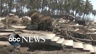 Aftermath of Tonga volcanic eruption captured on video [upl. by Whiffen]