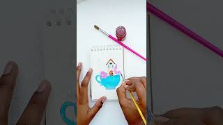 easy spring painting ideas watercolor workshop trending ytshorts [upl. by Ehttam]