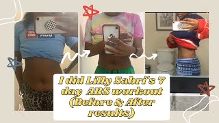 I did Lilly Sabris 7 day ABs workout Before amp After results [upl. by Lepine]