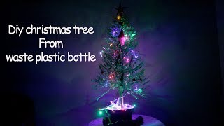 Membuat Pohon natal cantik dari botol plastik I Make Christmas tree from waste plastic bottle [upl. by Gabie424]