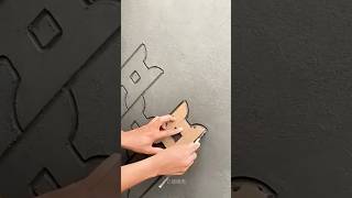 A beautiful wall decoration made with cement and sand​ construction technique viralvideo shorts [upl. by Nidla]