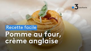 Recette facile  Pomme au four crème anglaise [upl. by Meris81]