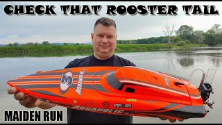 HKing RTR Marine Aquaholic V3 Brushless Deep Vee Racing Boat 730mm Orange Maiden Run [upl. by Aimahs]