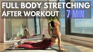 7 MIN STRETCHING EXERCISES AFTER WORKOUT  New  FULL BODY COOL DOWN FOR RELAXATION amp FLEXIBILITY [upl. by Gnoht]