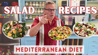 3 Mediterranean Salad Recipes  Mediterranean Diet for Beginners [upl. by Gnuy270]