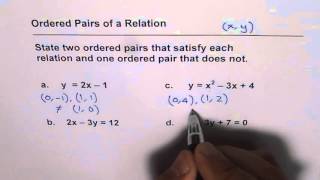 How to Find Ordered Pairs of a Relation [upl. by Iz980]