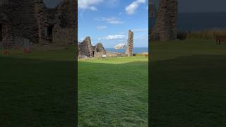 Bass Rock view from Tantallon castle scotland castle bassrock northsea placestovisit shorts [upl. by Konstantin]