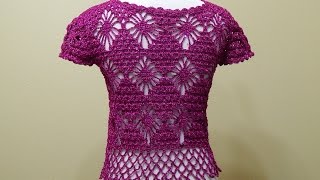 Bolero Crochet talla Chica Bugambilia 2 de 3 cc [upl. by Nesto]