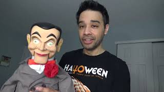 Unboxing Slappy Standard Upgrade Ventriloquist Dummy with GLOW IN THE DARK EYES  Book bundle DEMO [upl. by Shepperd411]